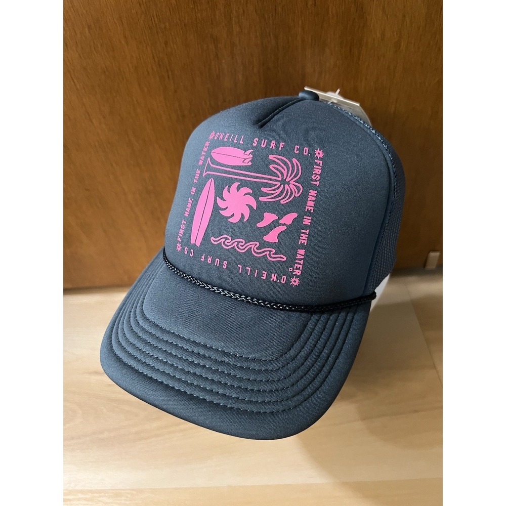 New O'NEILL Arlie Girls Youth Size Trucker Hat Cap Teal Pink Print Adjustable‎